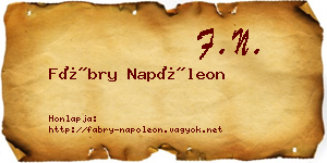 Fábry Napóleon névjegykártya
